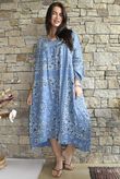 Kasbah Bubble Cotton Bandana Peasant Dress Demin
